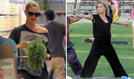 Dieta famosas: Heidi Klum yoga
