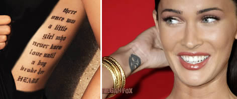 Tatuajes famosas: Megan Fox tatuaje