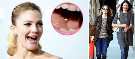 Dieta famosas: Drew Barrymore piercing