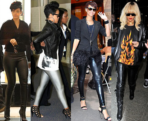 Estilo de famosas: Rihanna en leggings y treggings
