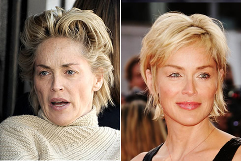 Maquillaje famosas: Sharon Stone sin maquillaje